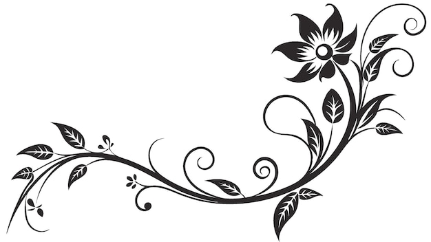 Línea divisoria decorativa simétrica Frontera ornamental Motivo floral Abstracto Floreciente Elementos filigranados