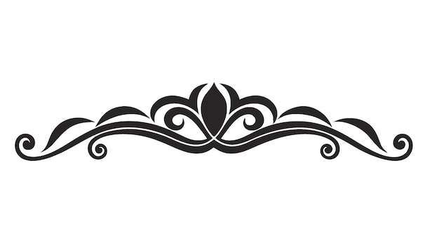 Línea divisoria decorativa simétrica Frontera ornamental Motivo floral Abstracto Floreciente Elementos filigranados