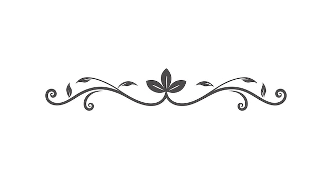 Línea divisoria decorativa simétrica Frontera ornamental Motivo floral Abstracto Floreciente Elementos filigranados