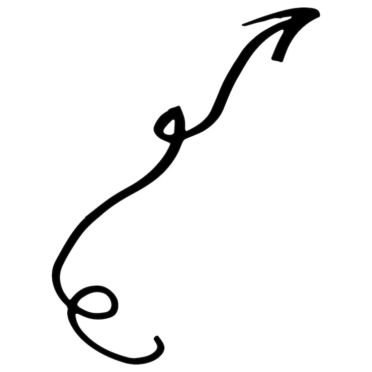 Vector línea dorada con flecha y pincel