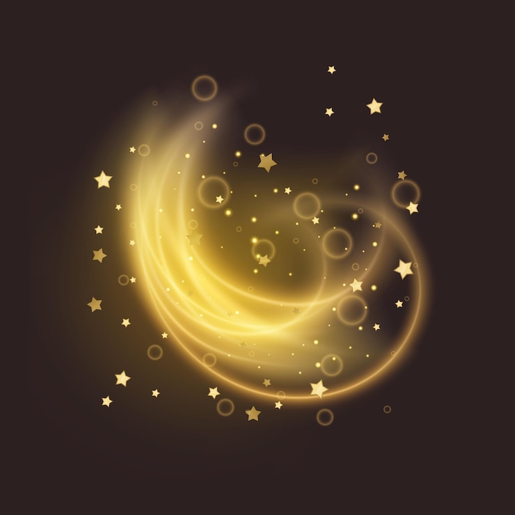 Vector línea de efecto de luz círculo de vector de oro luz brillante rastro de anillo de fuego efecto de rastro de remolino de brillo mágico de brillo sobre fondo transparente