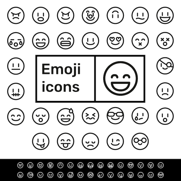 Línea emoji iconos