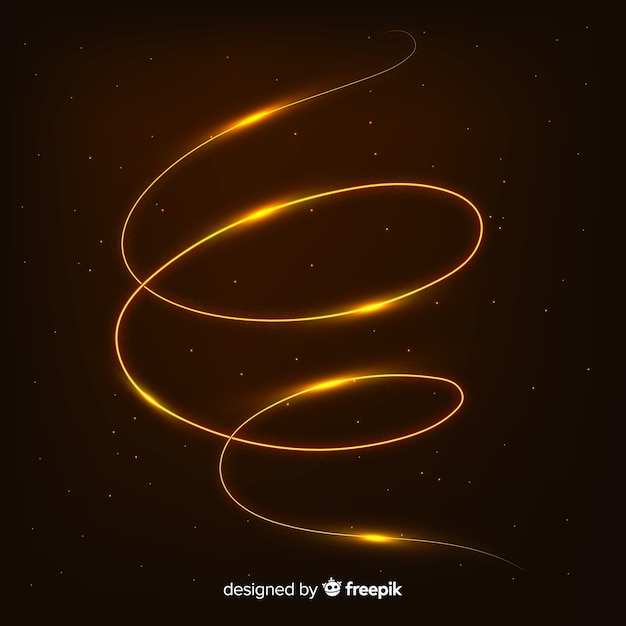 Vector línea espiral dorado brillante