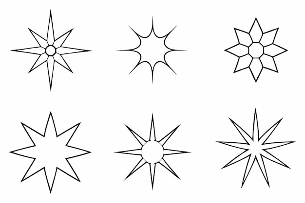 una línea de estrellas y una estrella en un fondo blanco