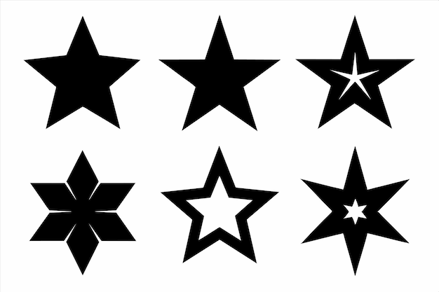 una línea de estrellas con un fondo blanco y negro