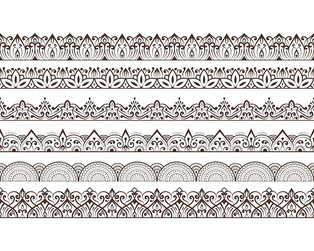 línea étnica de lujo patrones de borde patrón sin costuras línea divisoria europea vintage juego de divisores de página