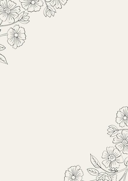 La línea de flores del arte de fondo de la esquina