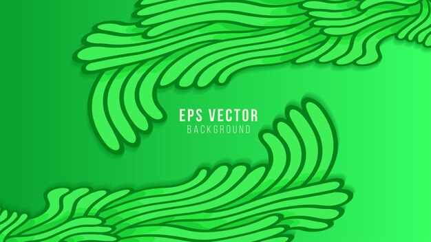 Vector línea de flujo verde abstracto concepto de diseño de onda de partículas suaves de fondo de sitio web de garabato digital