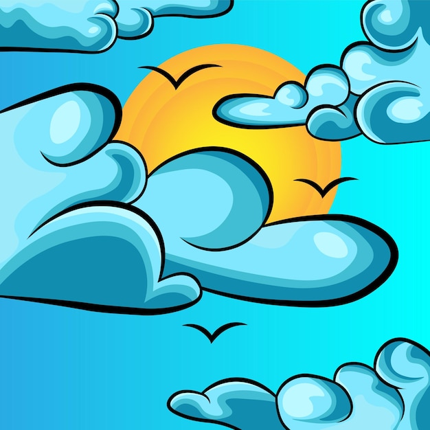 Línea de fondo de cielo azul