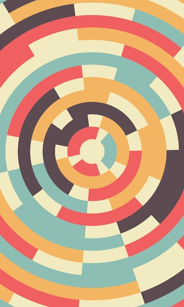 Línea de fondo franja color vintage círculo en espiral ilusión óptica para texturas de carteles