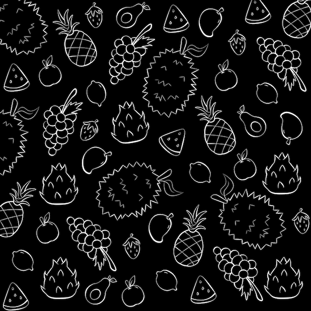 línea de fondo de la fruta