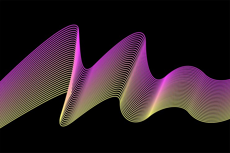 Línea de fondo futurista de rayas flexibles. Línea de arte para volante de diseño, invitación a fiesta de club, póster de tienda, etc.