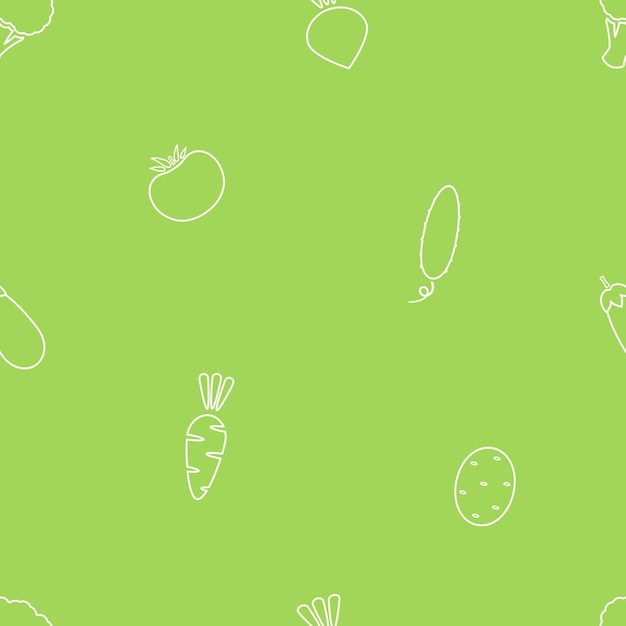 Línea de fondo transparente vegetal vector ilustración plana fondo de alimentos frescos en blanco y verde