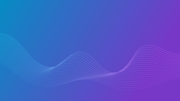 línea futurista abstracta y forma geométrica sobre fondo de color degradado azul y púrpura