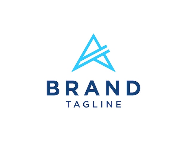 Línea geométrica letra inicial un logotipo aislado sobre fondo blanco.