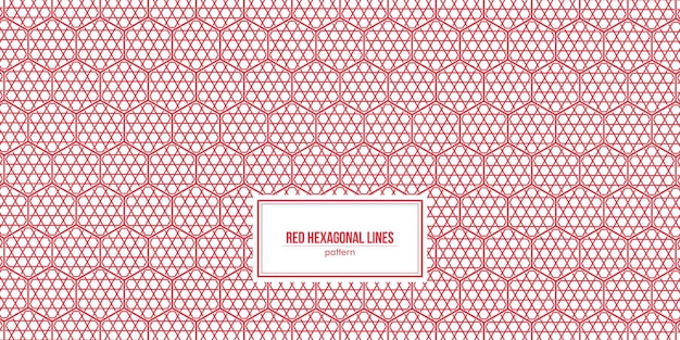 línea hexagonal roja en el patrón de forma hexagonal