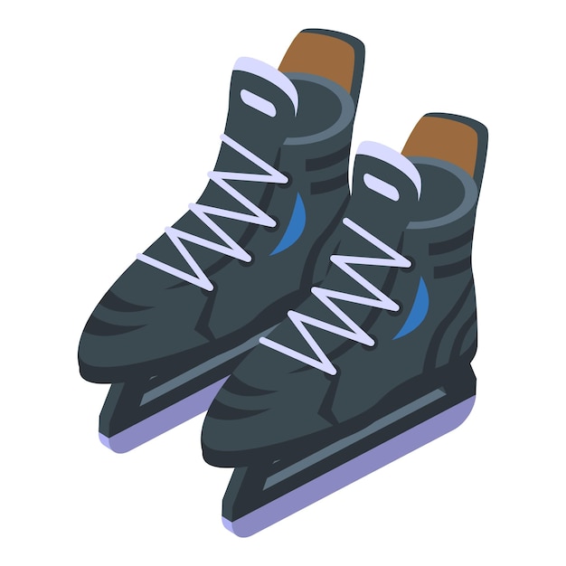 Línea de hockey patines icono vector isométrico hielo deportivo
