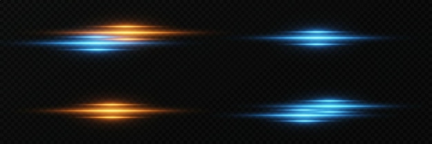 Línea horizontal de efecto de luz de neón
