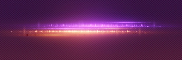 Línea horizontal de efecto de luz de neón