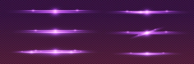 Línea horizontal de efecto de luz de neón