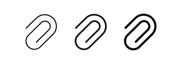 Línea de icono de clip Símbolo de clip Logotipo de documento web en estilo plano vectorial
