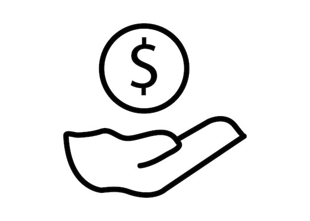 Línea de icono de dar dinero