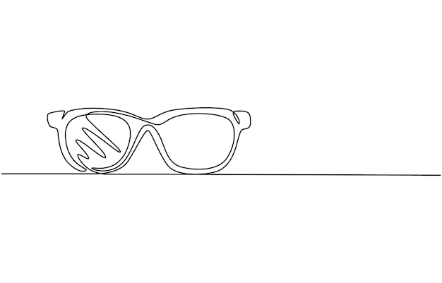 Línea de icono de gafas vector de dibujo continuo Una línea de gafas icono de vector de fondo gafas