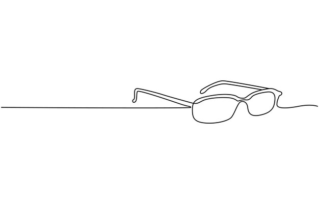 Línea de icono de gafas vector de dibujo continuo Una línea de gafas icono de vector de fondo gafas