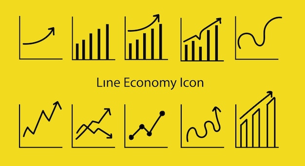 Línea iconos de economía ilustración vectorial .