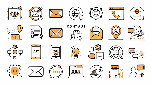 una línea de iconos con la palabra clave en él