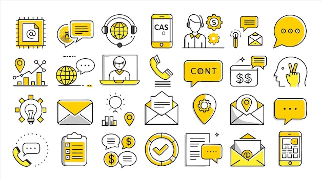 una línea de iconos con la palabra co en él
