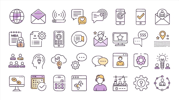 una línea de iconos con la palabra "icona" en ella