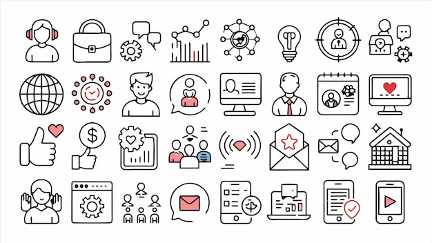 una línea de iconos con la palabra "smart quot" en la parte superior