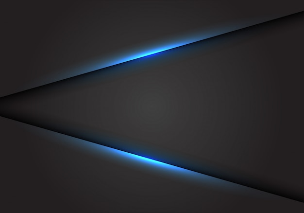 Línea ligera azul en fondo gris oscuro del espacio en blanco.