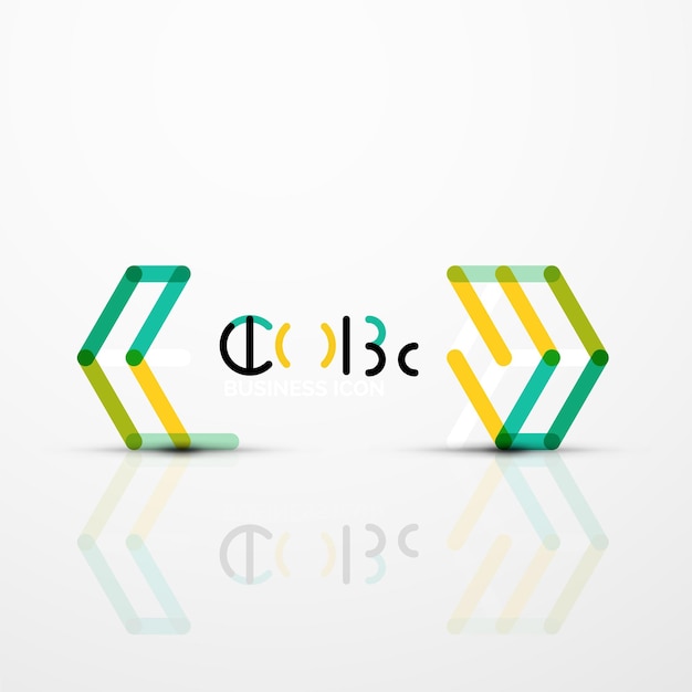 Línea de logotipo de concepto de idea de cubo