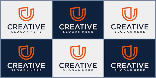 Línea de logotipo Letra inicial U Logo Plantilla de diseño tecnología U logotipo moderno diseño de logotipo inspiración