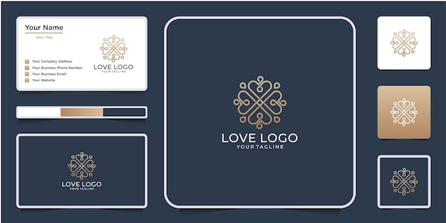 Línea de lujo con logotipo de infinito y corazón.