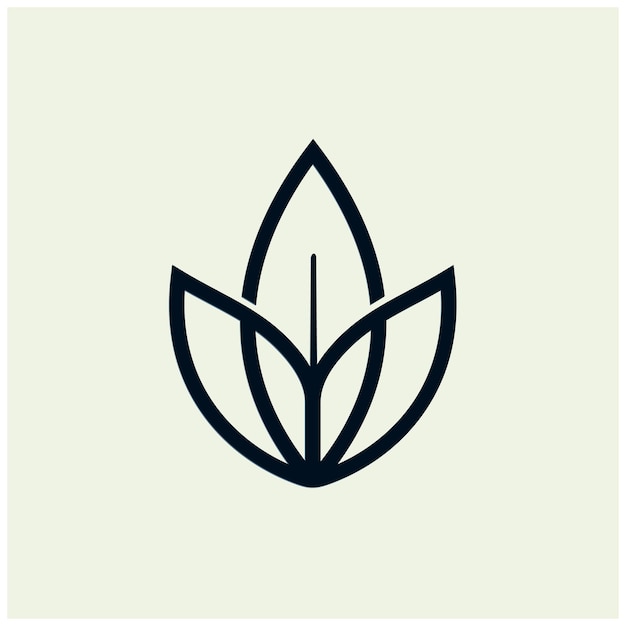 Línea de lujo Lotus Leaf Diseño de logotipo plantilla de ilustración vectorial