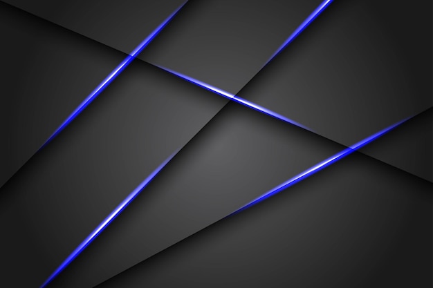 Línea de luz azul abstracta en gris oscuro en diseño de espacio en blanco tecnología futurista de lujo moderno atrás