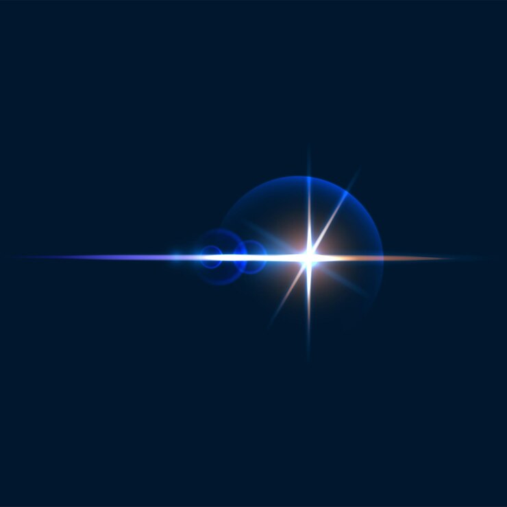 Vector línea de luz brillante con efecto de destello y destello