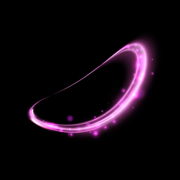 Línea de luz circular multicolor brillante abstracta aislada y fácil de editar para diseño web y vector