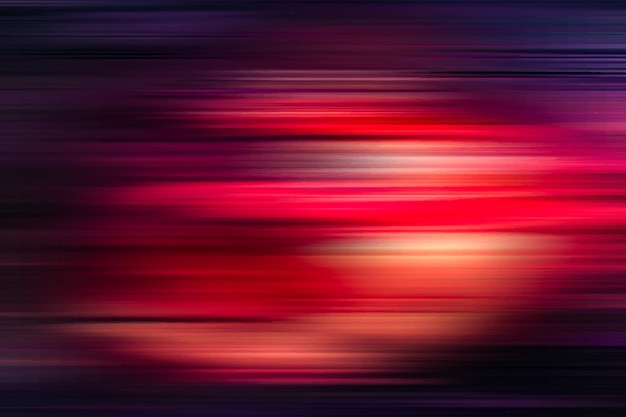 Línea de luz de desenfoque de movimiento de color rojo horizontal abstracto