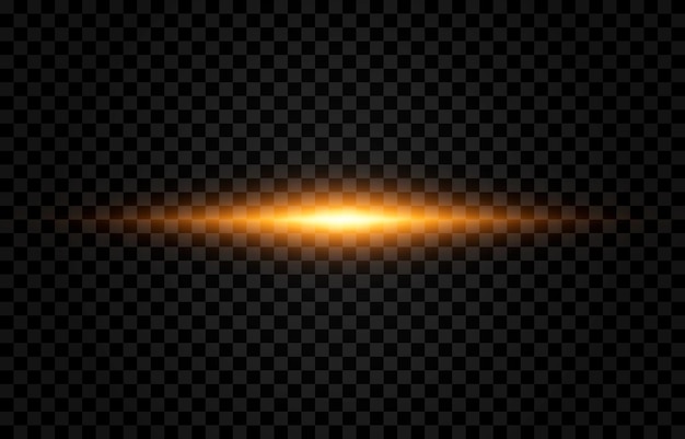 Línea de luz dorada Resplandor mágico Destello horizontal Línea brillante imagen vectorial png