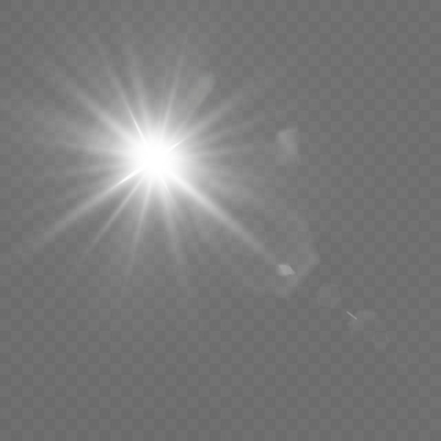 Línea de luz Efecto de luz brillante con rayos y resplandor para ilustración vectorialEstrella de destello dorado claro