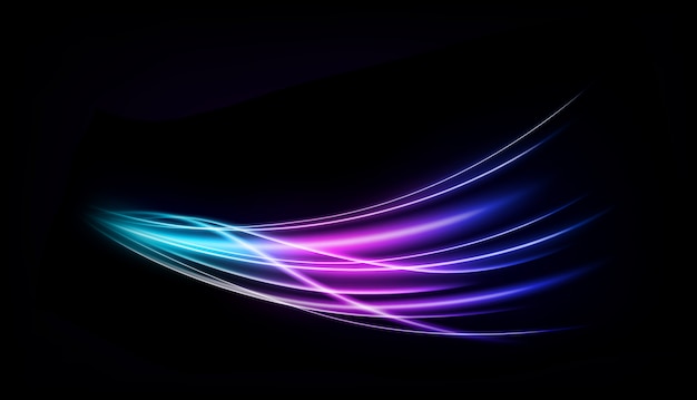 Línea de luz ondulada multicolor abstracta