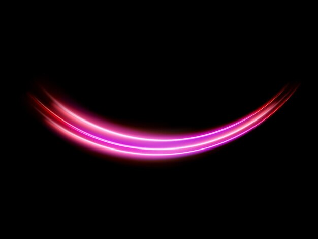 Vector línea mágica de onda rosa abstracta diseño de curva de flujo elemento de movimiento gradiente de neón efecto de luz ondulada