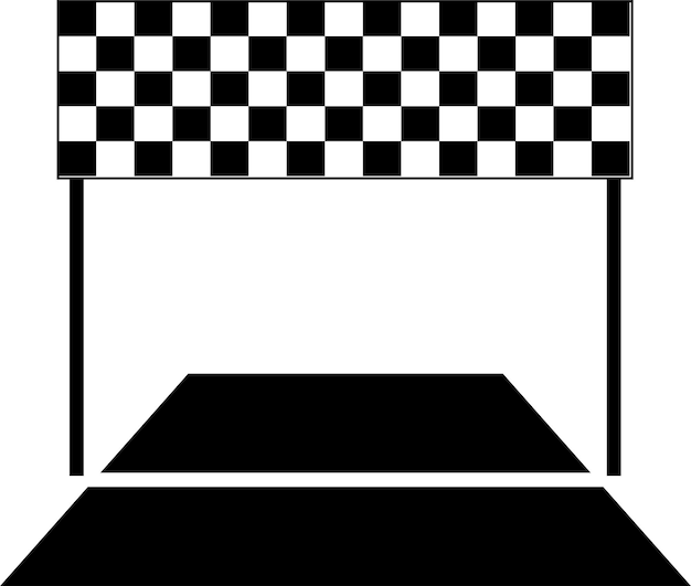 Línea de meta con bandera a cuadros