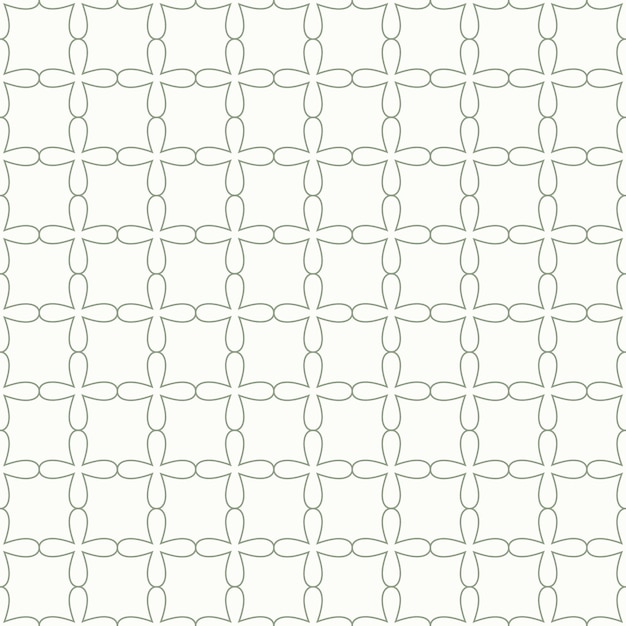 Línea minimalista cuadrícula de patrón floral Contorno de flores simples mosaico art déco textura de fondo vectorial