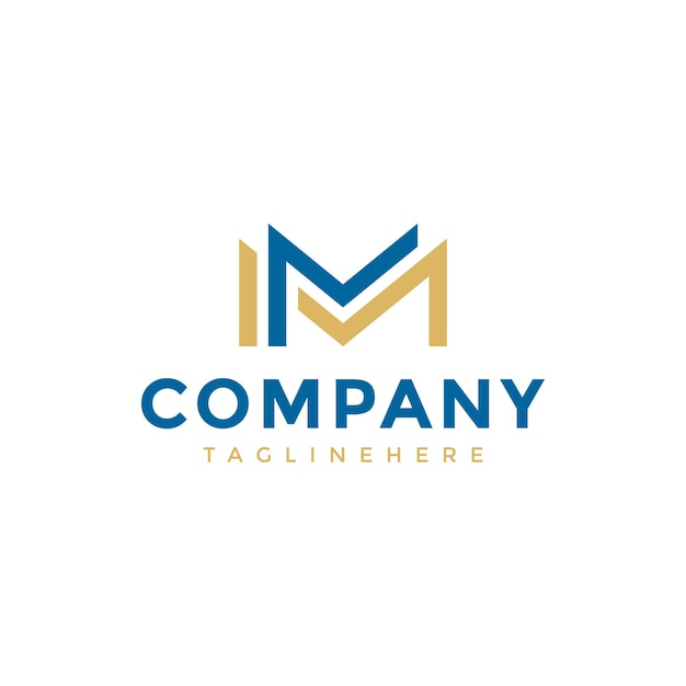 Línea minimalista vectorial de la letra M diseño del logotipo monograma plantilla de diseño del logotip