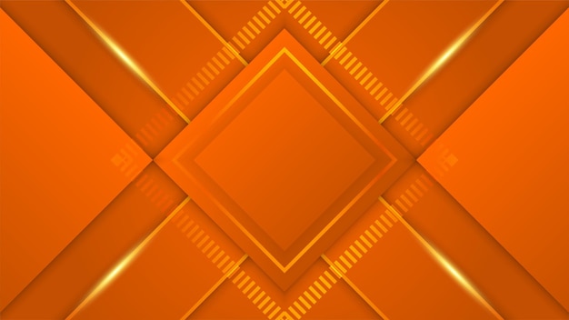 Línea moderna de oro sobre fondo de diseño abstracto naranja